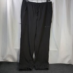 Eddie Bauer Fleece Lined Pants Women’s 12 Black Nylon Warm Cold Weather Outdoor